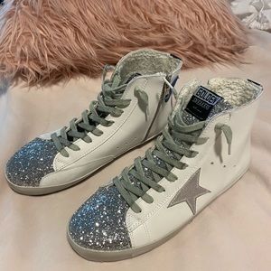 Golden Goose Dupe  - White with sparkles